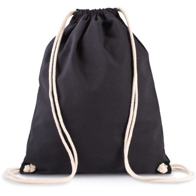 Organic cotton backpack with drawstring carry handles